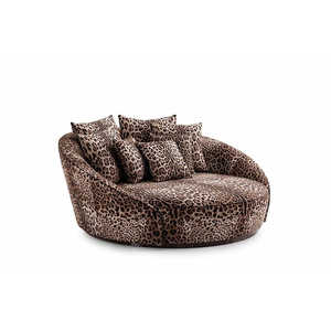 Sofá doble respaldo alto boda respaldo Rosa terciopelo estampado leopardo lujo italiano - Product Image 2