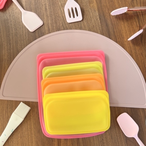 BPA Free Wieder verwendbarer Vakuum-Essbarer Behälter Quadratischer Silikon-Aufbewahrung beutel für Lebensmittel Frische Gemüse konservierung küche Essential - Product Image 3