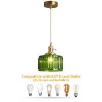 Lustre élégant en verre vert pour restaurant, café, salle à fleurs, éclairage