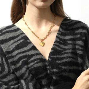 Milskye moda delicada joyería 18K oro latón circón roto corazón colgante collar - Product Image 2