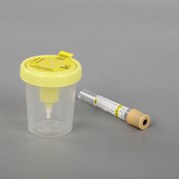 Conteneur d'urine médical jetable stérile 30ml 40ml 60ml 120ml échantillon sous vide avec aiguille