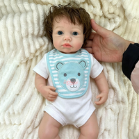 18-Zoll LOULOU Vollsilikon-Reborn-Puppe mit handgearbeitetem Haar und realistischen Hautdetails, Schnuller erhältlich