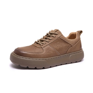 Baskets rétro pour hommes en cuir de vache véritable, basses, à lacets, avec semelle compensée pour la saison printemps-automne - Product Image 5
