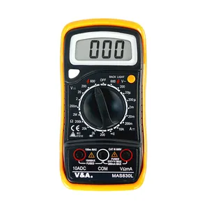 Multimeter Digital ukuran Mini klasik, pengukur jarak Manual 830 Multimeter Digital tampilan LCD dengan dioda dan tes kontinuitas