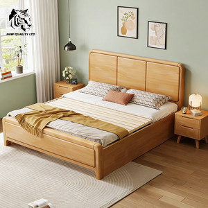 Venta directa de fábrica, precio económico, logotipo personalizado, gran stock listo para enviar, cama king size de 1.8m, muebles de dormitorio de nueva moda, cama doble de madera. - Product Image 2