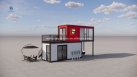 Caffetteria Ristorante Bar Chiosco Prefabbricato in Acciaio a Due Piani, Container Pop-up