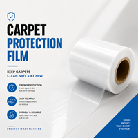Film de protection pour tapis commercial en PE, souple, haute brillance, en rouleau, pour la rénovation des bureaux, des hôtels et des commerces