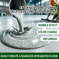 Peinture de revêtement de sol liquide auto-nivelante à base de sable coloré époxy pour sols en béton intérieurs/extérieurs, décoration effet marbre