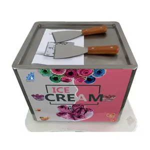 Bán Hàng Nóng Thái Lan Ice Cream CuộN Maker New Vuông Đơn Pan 50Cm Đông Lạnh Pan Chiên Máy Làm Kem