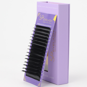 Pestañas Postizas SP EYELASH Hechas a Mano, Color Negro Mate Oscuro, Volumen, Extensiones de Pestañas, Curvatura D C CC, Suministros, Marca Privada, Pestañas de Cachemira - Product Image 1