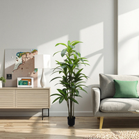 Arbre artificiel en plastique haut de gamme en pot pour la décoration de chambre à coucher, utilisation par les paysagistes - Ornement de jardin durable