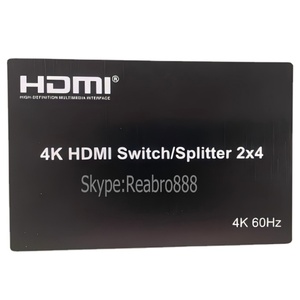 4K 60hz H-D-M-I 切换分配器 2x4 3.5mm 音频提取器 视频转换器 双电视 2 3 或 4 显示屏 - Product Image 1