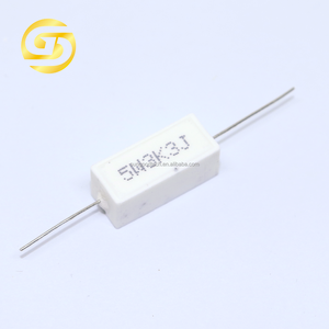 Résistance en Ciment 5W 3.3K <span class=keywords><strong>ohm</strong></span> 5W3K3J 5 watts <span class=keywords><strong>3K3</strong></span> résistance céramique de type axial avec fils - Product Image 1