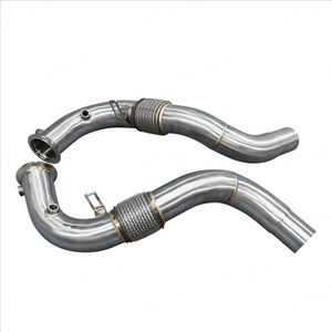 Tuyau d'échappement haute performance en acier inoxydable 304 avec silencieux à valve, finition brossée, garantie 5 ans pour M550i M850i G11-G16 - Product Image 1