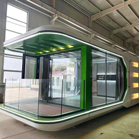 Capsule spatiale moderne de luxe, imperméable, pré-assemblée, modulaire, 8 à 11 mètres, 1 chambre, hôtel-resort, maison, espace commercial