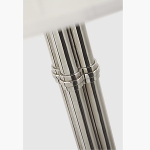 Transitional Silver Column Table <b>Lamp</b> Classic Vertical Stripe <b>Shade</b> Table <b>Lamp</b> for Villa Entryway Hotel Interior Lighting - Product Image 3