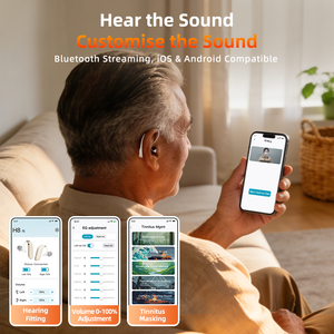 เครื่องช่วยฟังดิจิตอลแบบชาร์จได้ขนาดเล็ก 50 ช่องสัญญาณ ยี่ห้อ Flysound ผลิตในจีน สำหรับผู้มีปัญหาทางการได้ยิน - Product Image 2