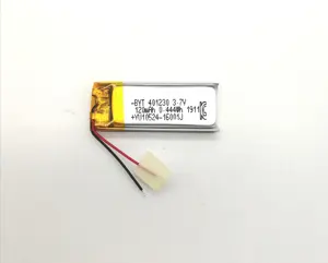 KC CE IEC62133 401230 3,7 V 120mAh Lithium-Polymer-Batterie Kleine wiederauf ladbare Lipo-Flach batterie