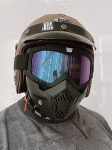 Casque de <span class=keywords><strong>moto</strong></span> rétro unique en <span class=keywords><strong>cuir</strong></span> PU <span class=keywords><strong>vintage</strong></span> avec ABS Cruiser Classic 3/4 demi-visage - Product Image 4