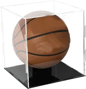 工厂定制篮球展示柜亚克力篮球收藏运动立方体支架透明纪念品储物方盒