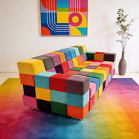 Ensemble de canapés modulaires créatifs modernes avec housses amovibles, couleurs personnalisables pour le salon