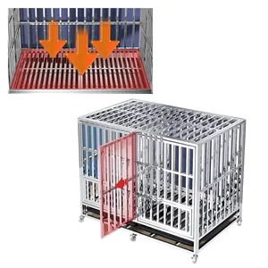 Vente en gros de cages commerciales de haute résistance pour animaux de compagnie en acier inoxydable Housesdog House Cage pour animaux de compagnie à vendre