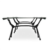 Lit de camping réglable en alliage d'aluminium, pliable et portable, pour la pause déjeuner au bureau et le camping en plein air