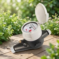 Compteur d'eau DN15 à corps plastique, cadran sec, indicateur de fuite, classe B, multi-jets, fileté, pour consommation résidentielle domestique