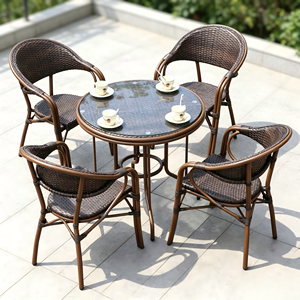 <b>Outdoor</b> Aluminum PE Rattan <b>Chair</b> Leisure Furniture Bistro Rattan Garden <b>Chairs</b> Garden <b>Outdoor</b> Furniture Set - Product Image 1