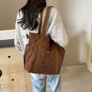 Custom Logo New Womens Corduroy Tote <b>Bag</b> <b>Large</b> Capacity Ladies <b>Shopping</b> Beach Shoulder Cute Tote <b>Bags</b> - Product Image 2