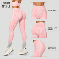 Ensemble de yoga pour femmes style US/UE, imprimé léopard, en nylon et élasthanne, soutien-gorge de sport et leggings taille haute, extensible dans les 4 sens, tenue de sport pour la gym