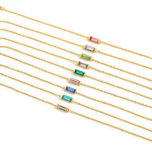 Braccialetto con Pietra Portafortuna Delicato, Bracciali con Zirconi Colorati e Gemme Verdi, Placcato <span class=keywords><strong>Oro</strong></span> 18k, Gioielli in Acciaio Inossidabile, Vendita all'Ingrosso ALN25122417 - Product Image 5