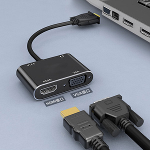 Adaptador convertidor Vga a HDMI con puertos HDMI y VGA para conexión de TV, proyector y ordenador - Product Image 1