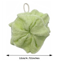 Boule éponge de lavage exfoliante en fibre de bambou biodégradable, fleurs de bain, douche