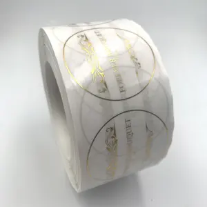 Stiker Label Foil Emas Mewah Kualitas Tinggi Logo Kustom untuk Lilin