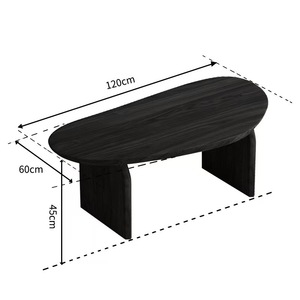 Mesa de centro pequeña de madera, ideal para apartamentos pequeños, estilo wabi-sabi, mesa de centro para sala de estar, mesa baja para ventana o balcón - Product Image 4
