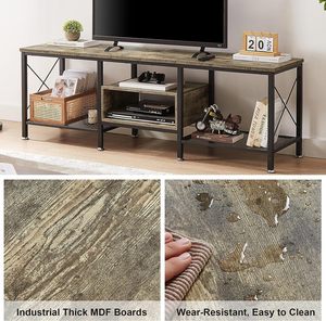 Centro de entretenimiento Marco de metal Consola de 3 niveles con estantes de almacenamiento Soporte de TV industrial para gabinete de televisión de 55 63 75 <span class=keywords><strong>pulgadas</strong></span> - Product Image 5
