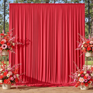 Rideaux de fond de scène en gros 1,5 m x 3,6 m, 2 panneaux, sans plis, pour décoration de fond photo de cérémonie de mariage - Product Image 4