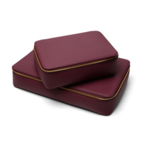 Organisateur de vêtements en cuir PU de luxe avec sac intérieur amovible, grande capacité, cubes de rangement séparables pour articles de toilette