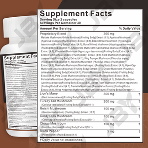 JBY 天然栄養補助食品 マッシュルームサプリメントカプセル マッシュルームノオトロピックカプセル - Product Image 6