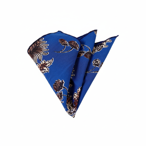 Pañuelo de bolsillo cuello estampado floral azul petróleo con café y beige - Product Image 2