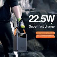 Banco de Energía Portátil de 80000mAh, Carga Rápida PD de 22.5W, Pantalla LED, Cables Integrados Tipo-C, Triple Salida USB, Linterna para Camping