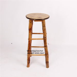 Taburete de <span class=keywords><strong>bar</strong></span> de bambú de color Natural antiguo para bodas al aire libre - Product Image 3