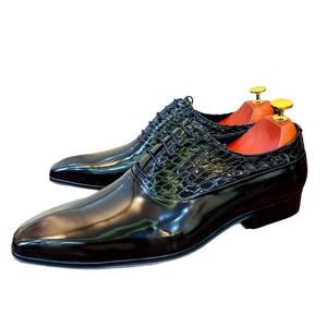 Zapatos Oxford de Vestir para Hombre, de Cuero Genuino de Lujo, Hechos a Mano, con Punta Cuadrada, Cordones, Antideslizantes, Transpirables, con Diseño de Parches, para Bodas y Negocios, Nuevos - Product Image 3