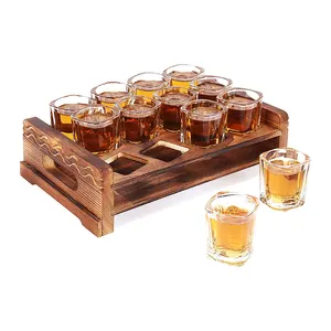 Classic Dishwasher Safe Cocktail Square Glass Clear 1.5 Oz Shot Glasses