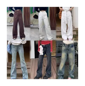 flare jeans women Mixed Wholesale Spicy Girl Retro Worn Micro La Long Pants Apparel Stock