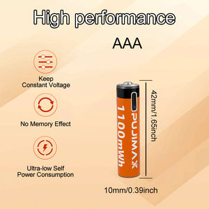 بطاريات ليثيوم أيون AAA قابلة لإعادة الشحن بجهد 1.5 فولت من مصنع PUJIMAX بسعر تنافسي، مع منفذ شحن USB من نوع C - Product Image 2
