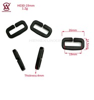 Boucle coulissante en plastique à ouverture instantanée 19MM 25MM Anneau en D POM plat réglable Accessoires pour sac à dos Anneau en D en plastique avec barre fendue