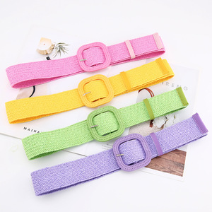 <span class=keywords><strong>Ceinture</strong></span> large <span class=keywords><strong>tressée</strong></span> pour femmes <span class=keywords><strong>Ceinture</strong></span> de taille tissée <span class=keywords><strong>Ceinture</strong></span> élastique <span class=keywords><strong>en</strong></span> <span class=keywords><strong>paille</strong></span> pour femmes pour robe Jeans Pantalon - Product Image 2