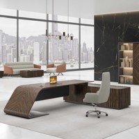 Bureau de direction moderne et luxueux haut de gamme avec rangement, panneau en bois de haute qualité, garantie de 3 ans, marque ML, usage domestique et commercial